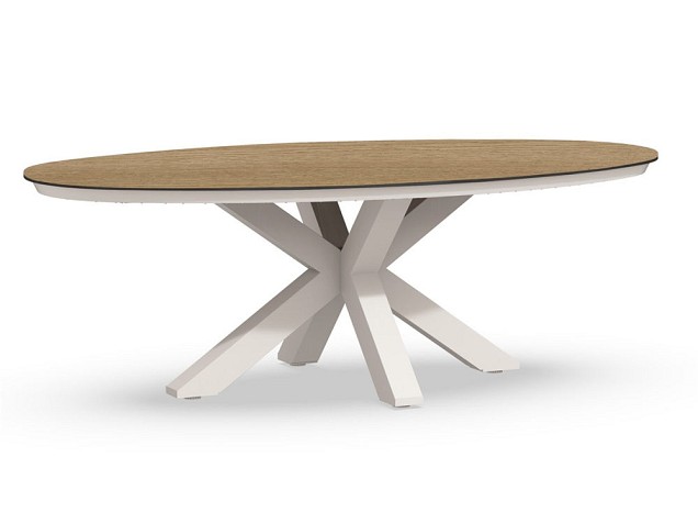 Oblong Dining Table Trespa Bergamo 220x130x75 cm Creme White ~