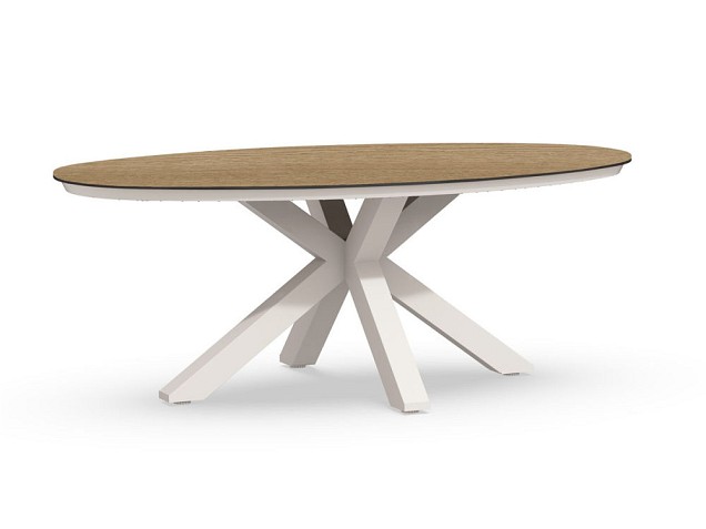 Oblong Dining Table Trespa Bergamo 200x110x75 cm Creme White ~