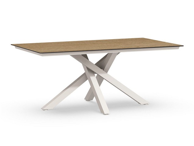 Orion Dining Table Trespa Bergamo 180x100x75 cm Creme White ~