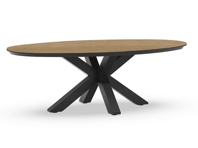 Oblong Dining Table Trespa Bergamo 220x130x75 cm Charcoal ~