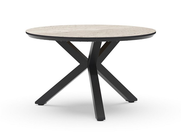 Orbital Dining Table Trespa Travertin 120 cm  Charcoal ~