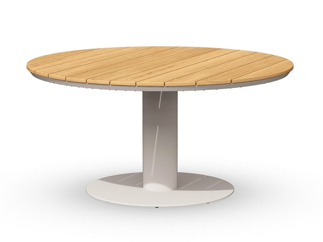 Moreno Dining Table Teak 150 cm  Creme White ~