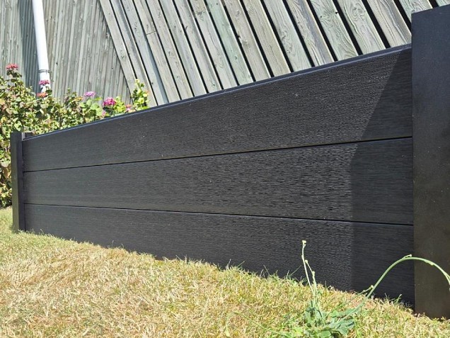 WPC Premium fence board Ebony Black 21x160 mm. (wb150) L-179 cm. ~