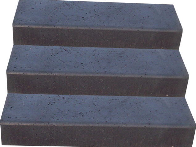 Traptrede Oud Hollands grijs of zwart 50x30x15 cm. ~