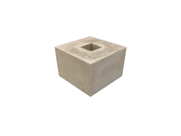 Poer grijs met gat of zonder gat, vierkant gat 4x4cm of rond gat 9cm - 30x30x20 cm. ~