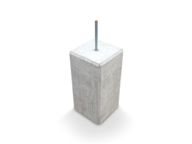 Poer grijs 1 huls M16 - 45x23x23 cm. ~