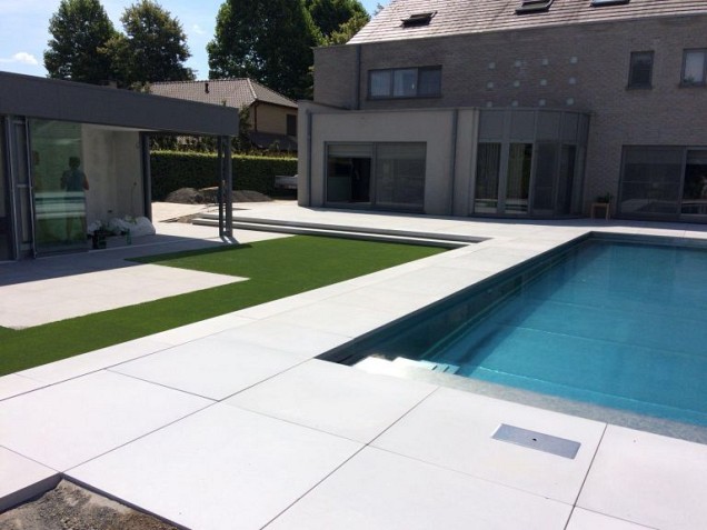 Zwembadrand Air Grey Soft 100x100x5/6 cm. ~