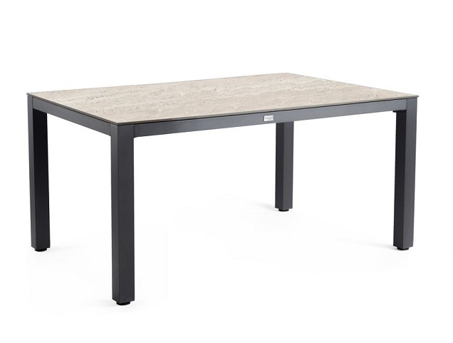 Briga Dining Table Trespa Travertin 160x90 cm Charcoal ~