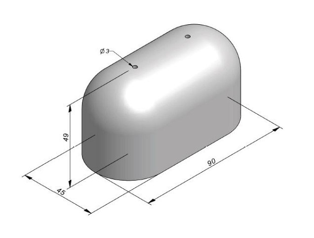 Jumboblok 90x49x45 (LxBxH) Grijs Met Verankeringsgaten ~