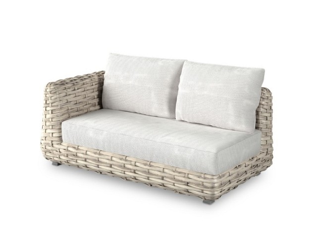 Wakkanda Lounge 2-Seater Right robuuste 20 mm PE draad. Swiss Fabrics all weather kussens Kubo (173x100x85 cm) ~
