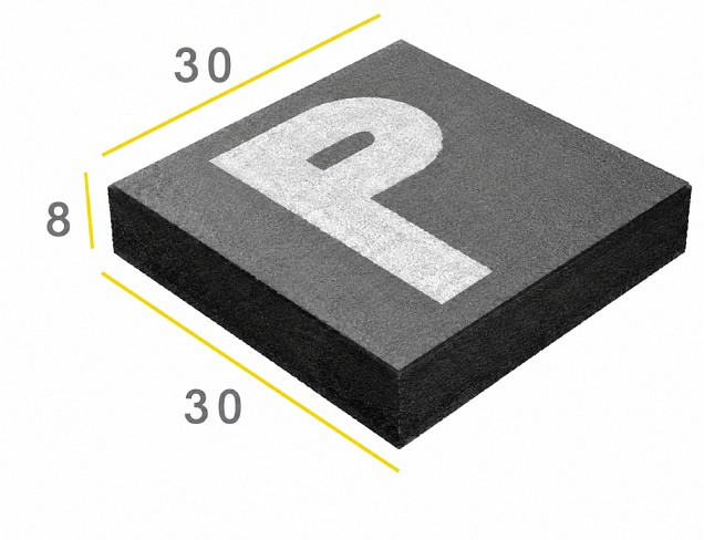 Parkeertegel 30x30x6 zw/w P 25 cm. (stoeptegel/betontegel) ~