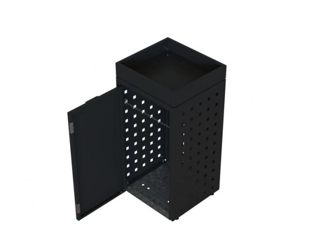 Kliko ombouw 120 ltr. grafiet zwart met tuinbak