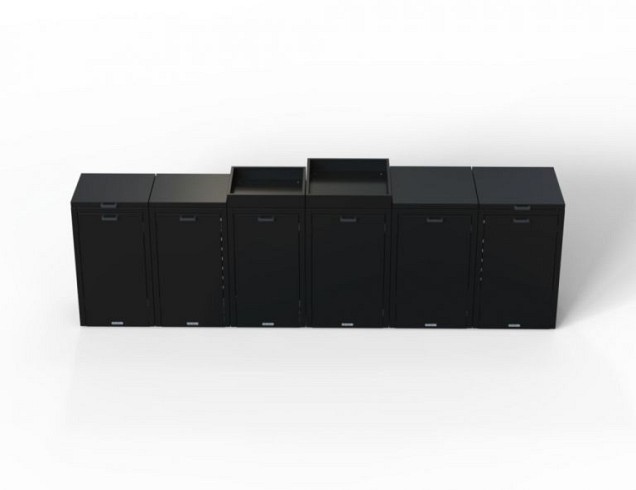 Kliko ombouw 240 ltr - 1 stuk grafiet zwart met tuinbak ~
