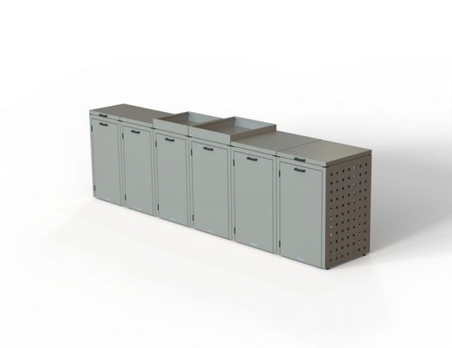 Kliko ombouw 120 ltr - 1 stuk taupe met klep ~