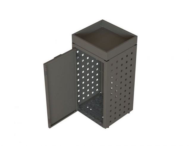 Kliko ombouw 120 ltr - 1 stuk taupe met tuinbak ~