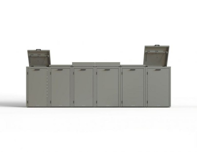 Kliko ombouw 120 ltr - 1 stuk taupe met tuinbak ~
