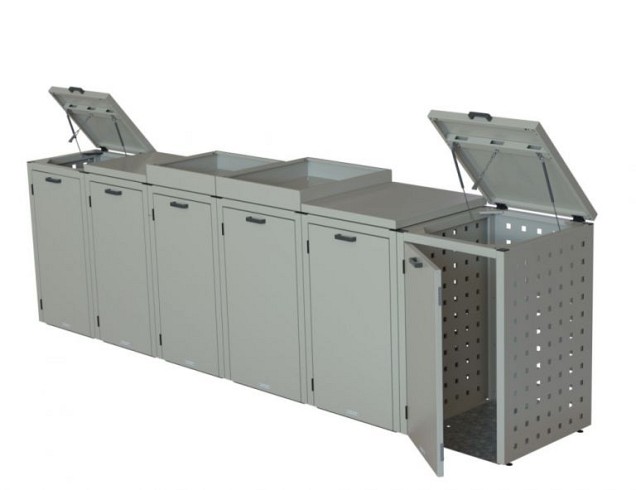 Kliko ombouw 240 ltr - 1 stuk taupe met klep ~