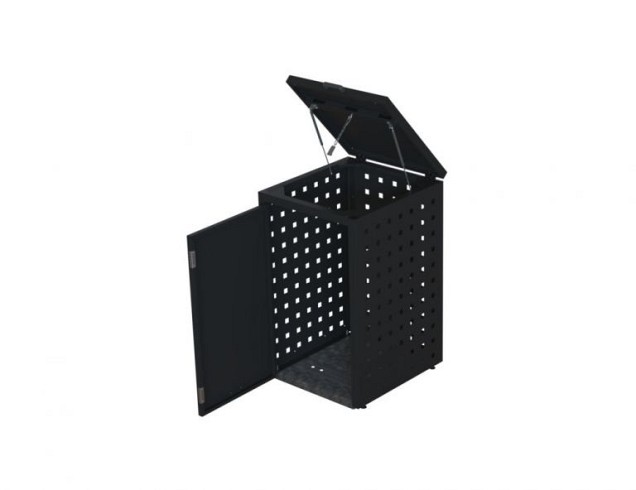 Kliko ombouw 240 ltr - 1 stuk grafiet zwart met klep ~