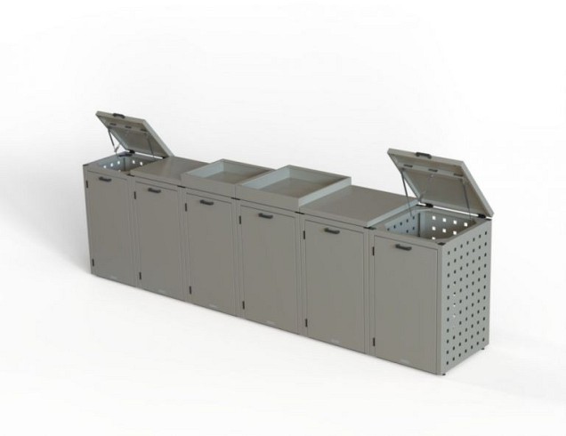 Kliko ombouw 240 ltr - 1 stuk taupe met tuinbak ~