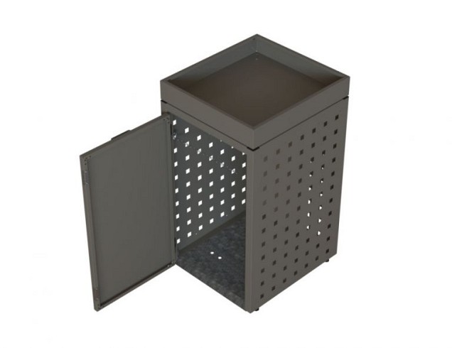 Kliko ombouw 240 ltr - 1 stuk taupe met tuinbak ~