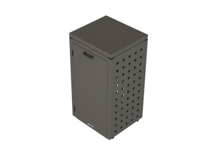 Kliko ombouw 240 ltr - 1 stuk taupe met vaste deksel ~