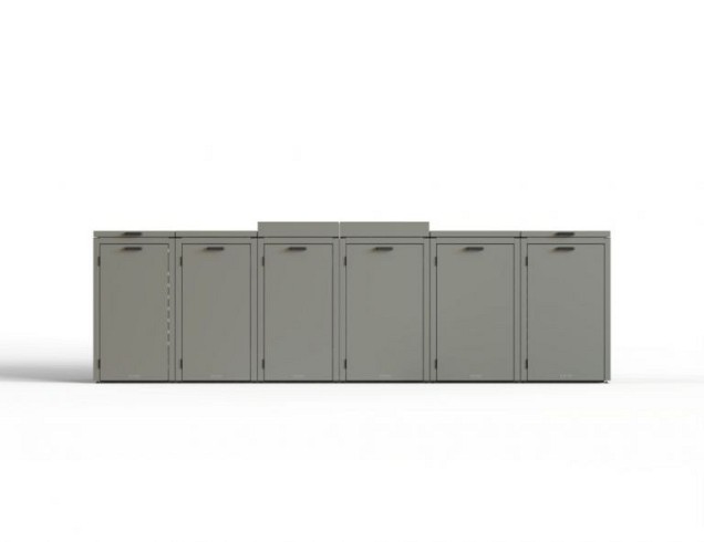 Kliko ombouw 240 ltr - 1 stuk taupe met vaste deksel ~