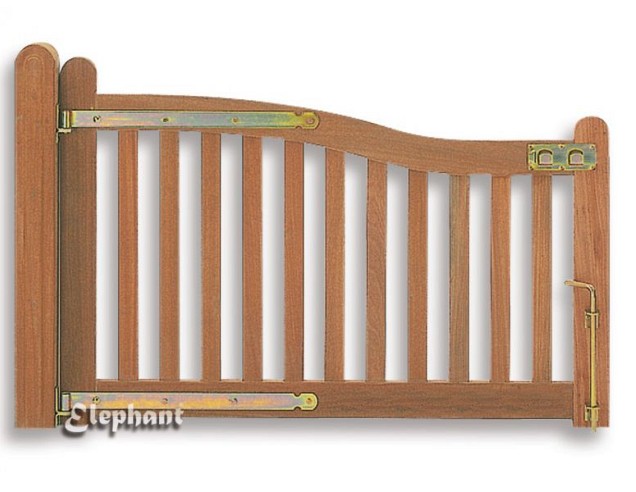 Bangkirai tuinpoort "Luxe" golf (dubbel) 45x3000x1000mm incl. beslag bc ~