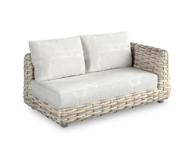 Wakkanda Lounge 2-Seater Left  robuuste 20 mm PE draad. Swiss Fabrics all weather kussens Kubo (173x100x69 cm) ~