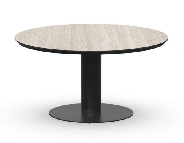 Morena Dining Table Trespa Travertin 120 cm  Charcoal ~
