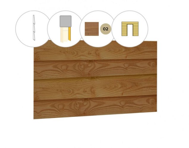 Zweeds rabat plankenset douglas bij wand D, t.b.v. enkele deur, 328,5 x 224 cm, groen geïmpregneerd ~