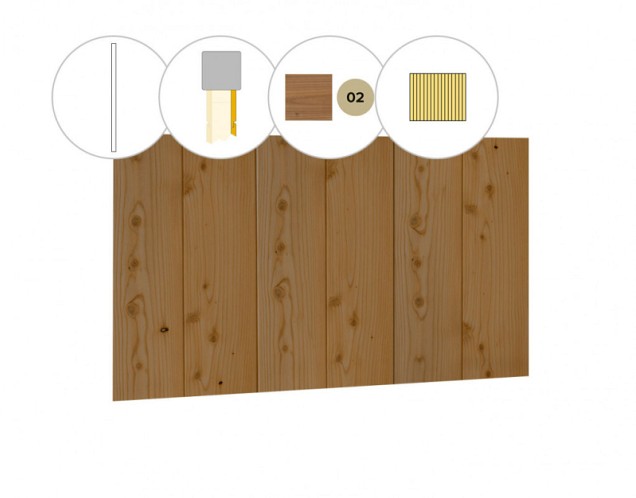 Halfhouts rabat plankenset douglas bij voorwand D, 328,5 x 285 cm, groen geïmpregneerd ~