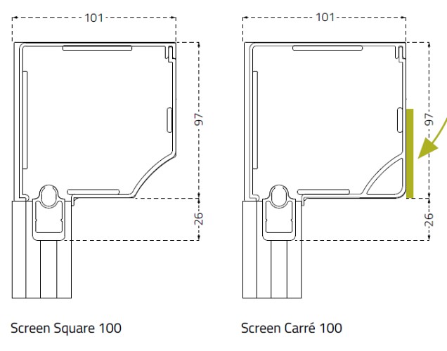 SunMaster Screen Square 85/100 motor (LT50-12 rpm) (HxB) 100x100 cm. ~