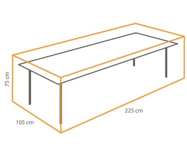 Beschermhoes voor Tafels tot 220 cm rond Charcoal (225x105x75 cm) ~