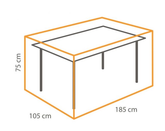 Beschermhoes voor Tafels tot 180 cm rond Charcoal (185x105x75 cm) ~