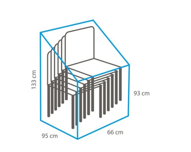 Beschermhoes voor Stapelstoelen Charcoal (66x95x93/133 cm) ~