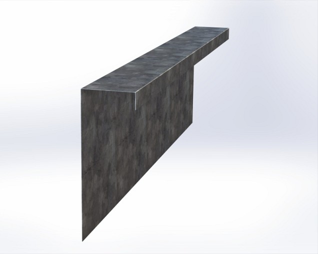 Verzinkt overzetstuk muurelement recht 150x45x15,8 cm. ~