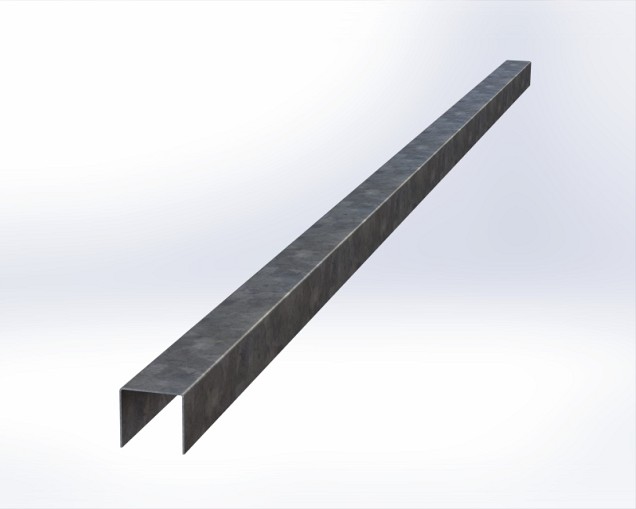 Verzinkt overzetprofiel gelijkzijdig 300x5,1/5,1x5,4 cm. ~