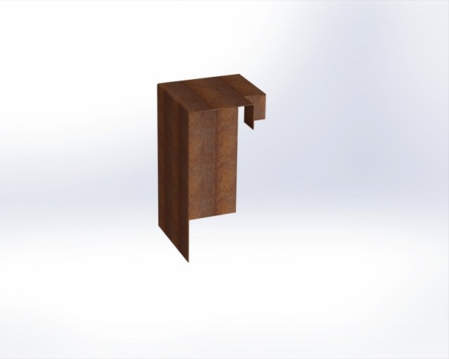 CorTen overzetstuk muurelement hoek 17x30x12,8 cm. ~
