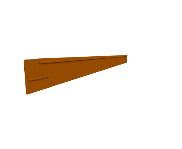 StraightCurve Rigidline 220x10 cm. Weervast staal (Corten) ~