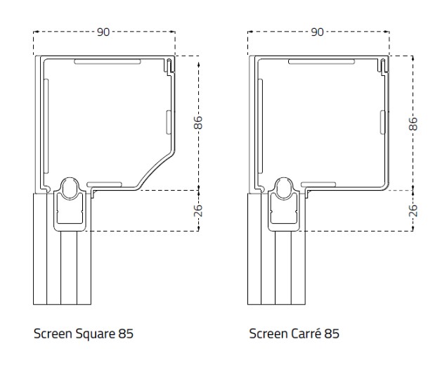 SunMaster Screen Square 85/100 motor (LT50-12 rpm) (HxB) 100x100 cm. ~