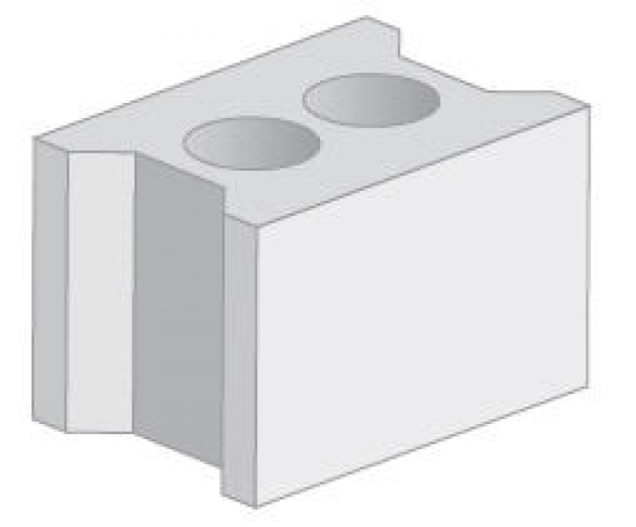 Gevelsteen Solid Blox grijs glad 29x20x19 cm. ~