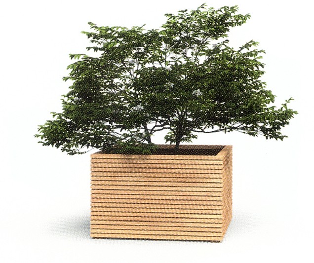 Vierkante rhombus Garapa hardhouten plantenbak
