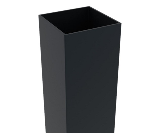 Alu poortpaal 90x90 mm. dikte 4 mm. hol L275 cm. RAL7016 ~
