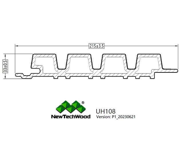 NTW wand Castellation Pro35 3,3x21,5x390 cm. UH108 Ipé (wb 185 mm.) ~