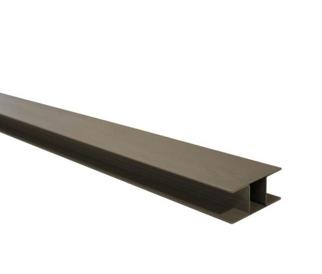 Stalen H-gleufpaal met structuur poedercoating 4,2x9,6x184 cm. kwartsgrijs RAL7039 ~
