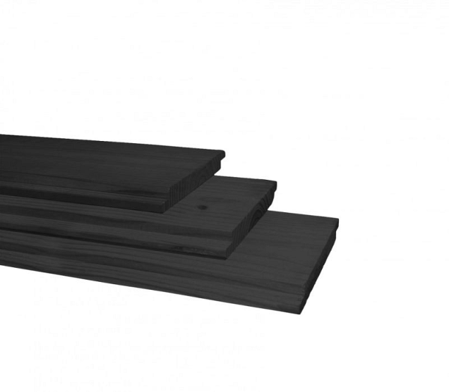 Vuren halfhouts rabat 1.8x19.5x300 zwart gedompeld ~