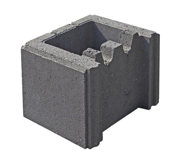 Holblok beton Eindsteen (hoek klein) LxBxH 17,5x17,5x20 cm. ~