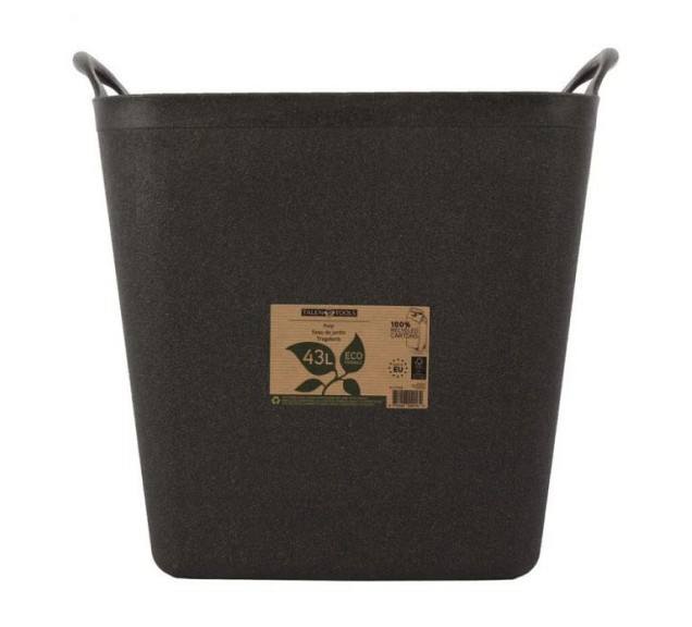 Flexibele kuip postconsumer recycled vierkant 43 liter zwart ~