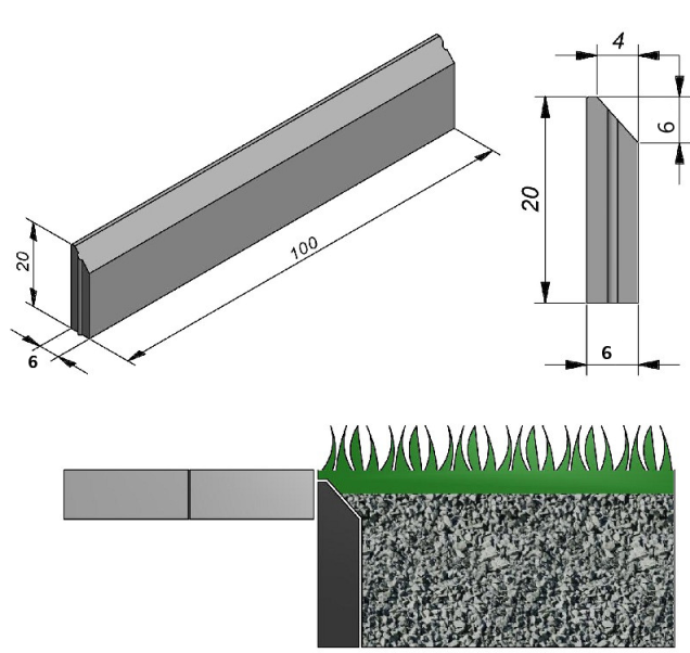 Opsluitband SansVue antraciet-zwart 100x20x6 cm. ~