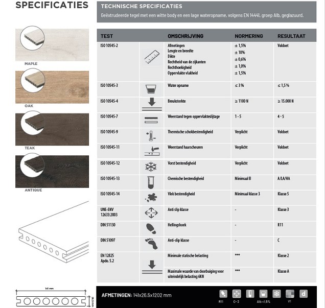 Exadeck Antiek 120x14x2,6 cm. ~
